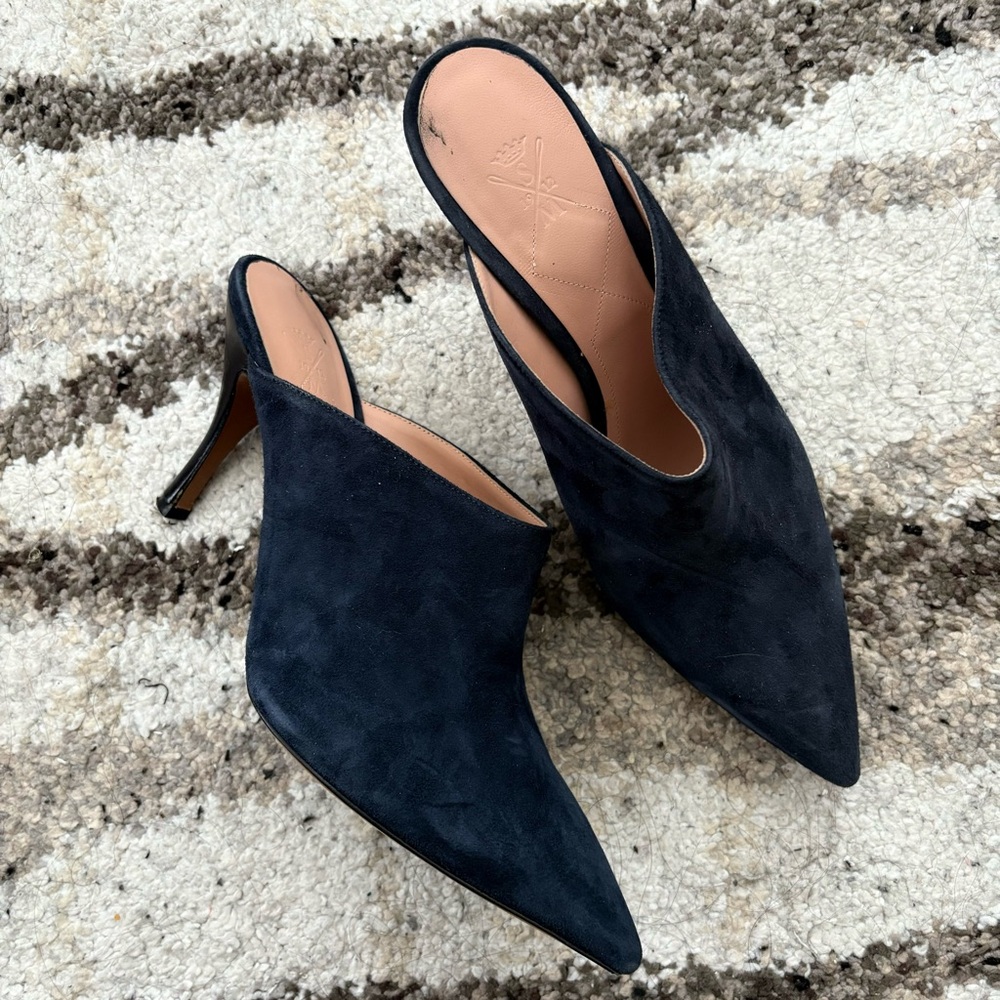 Sutor Mantellassi Navy Suede Mules